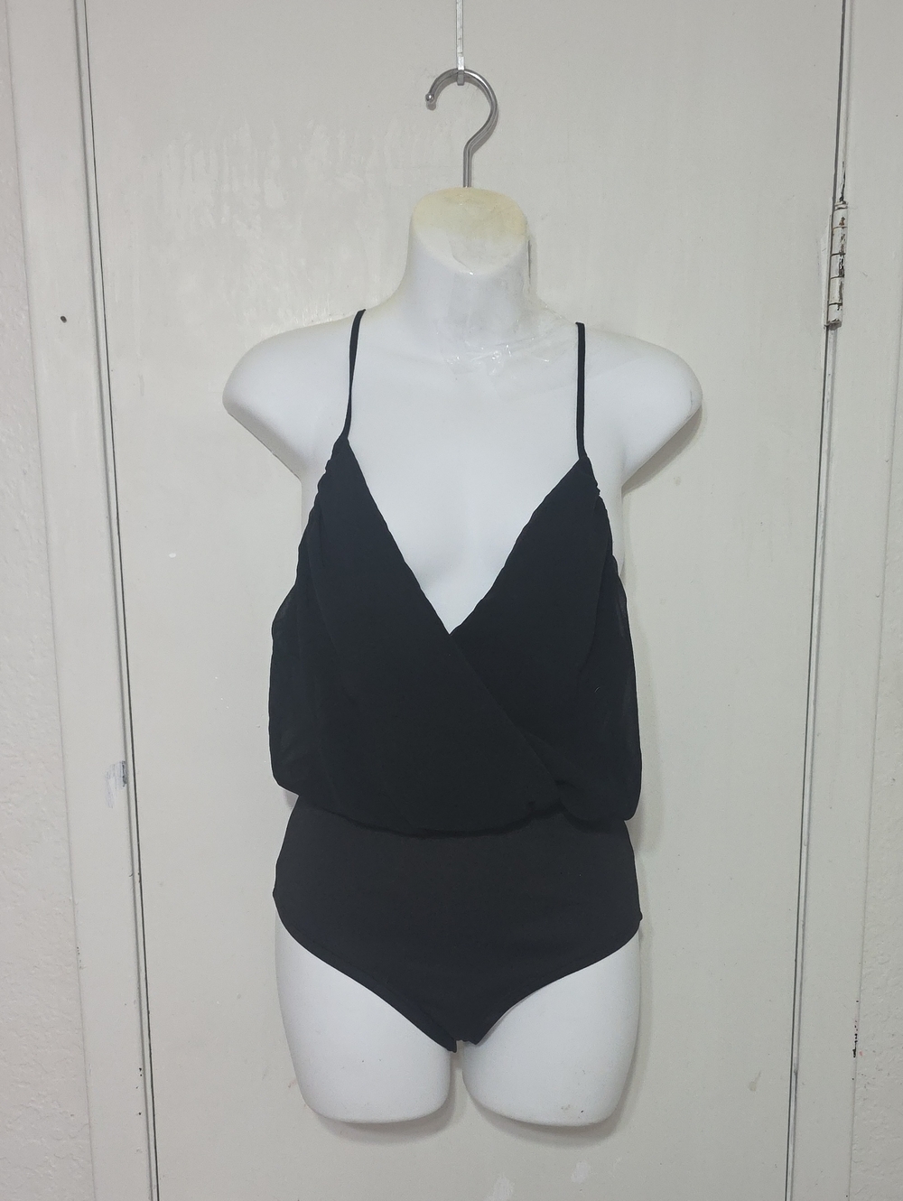 Forever 21 Black Crossback Bodysuit Size Small Polyester Elastane Made In Usa